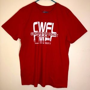 Men’s Clearwater Beach Florida Red Shirt Size XL